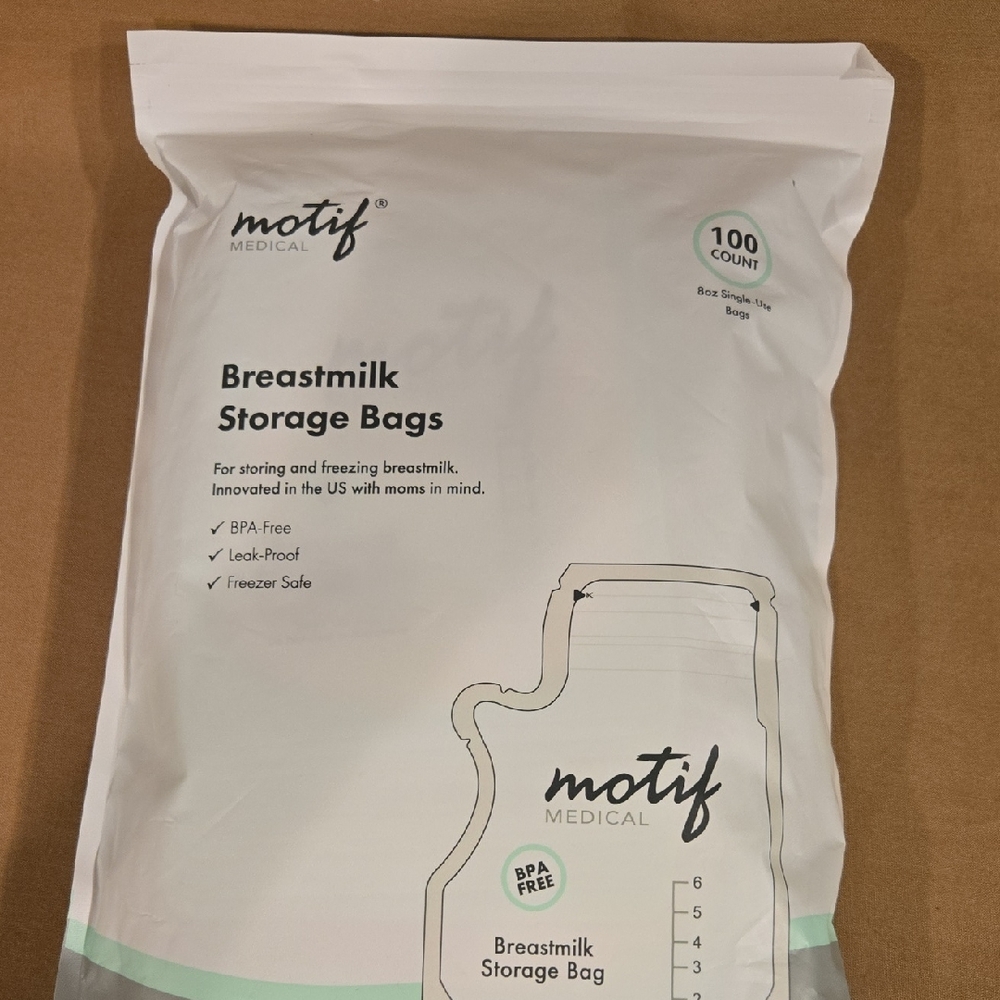 Motif Medical Breastmilk Storage Bags – 100 Count – BPA Free (New)